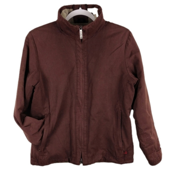 Woolrich Autumn Rust Fleeced Lining Long Sleeve Zip Up Waist Length Winter Coat - Picture 1 of 16